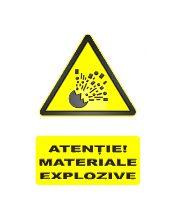 Indicatoare De Avertizare Atentie Materiale Explozive